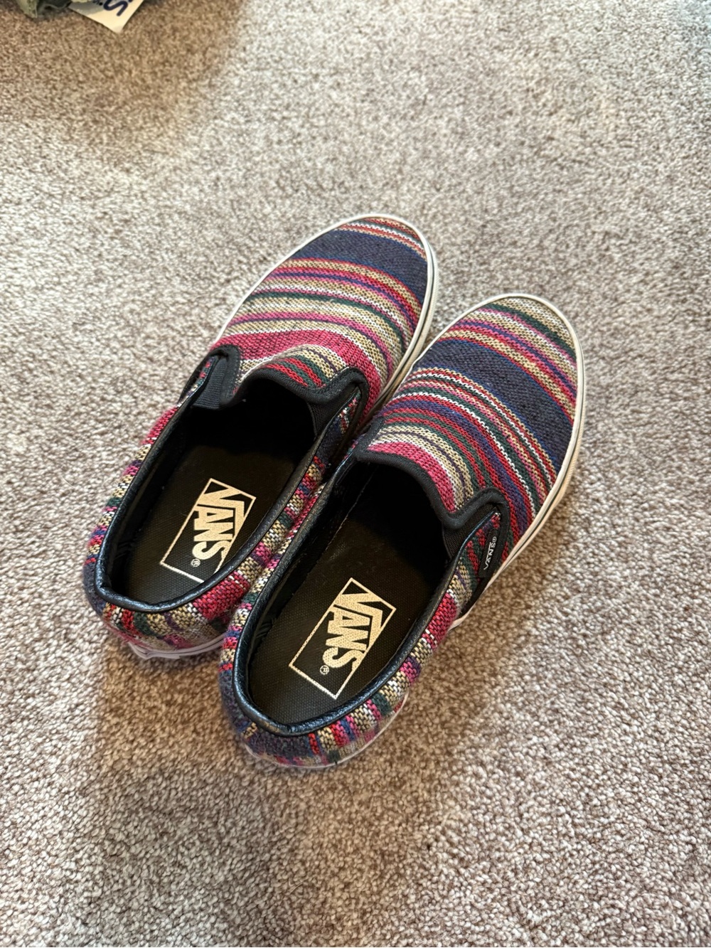 Vans Baja Striped Slip-On Shoes 6.5